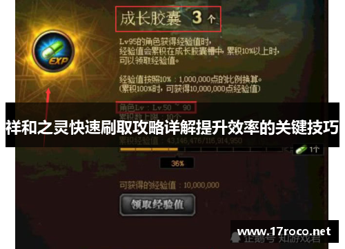 祥和之灵快速刷取攻略详解提升效率的关键技巧